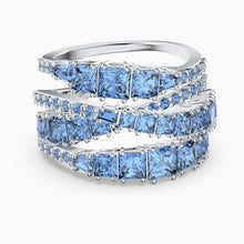 Twist Wrap Ring for Women Silver Blue