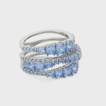 Twist Wrap Ring for Women Silver Blue