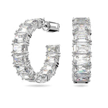 Khuyên tai nữ LAMY Millenia Hoop Octagon Cut Silver Earrings CDE3061