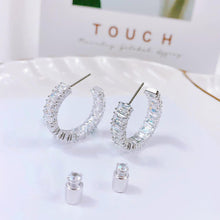 Khuyên tai nữ LAMY Millenia Hoop Octagon Cut Silver Earrings CDE3061