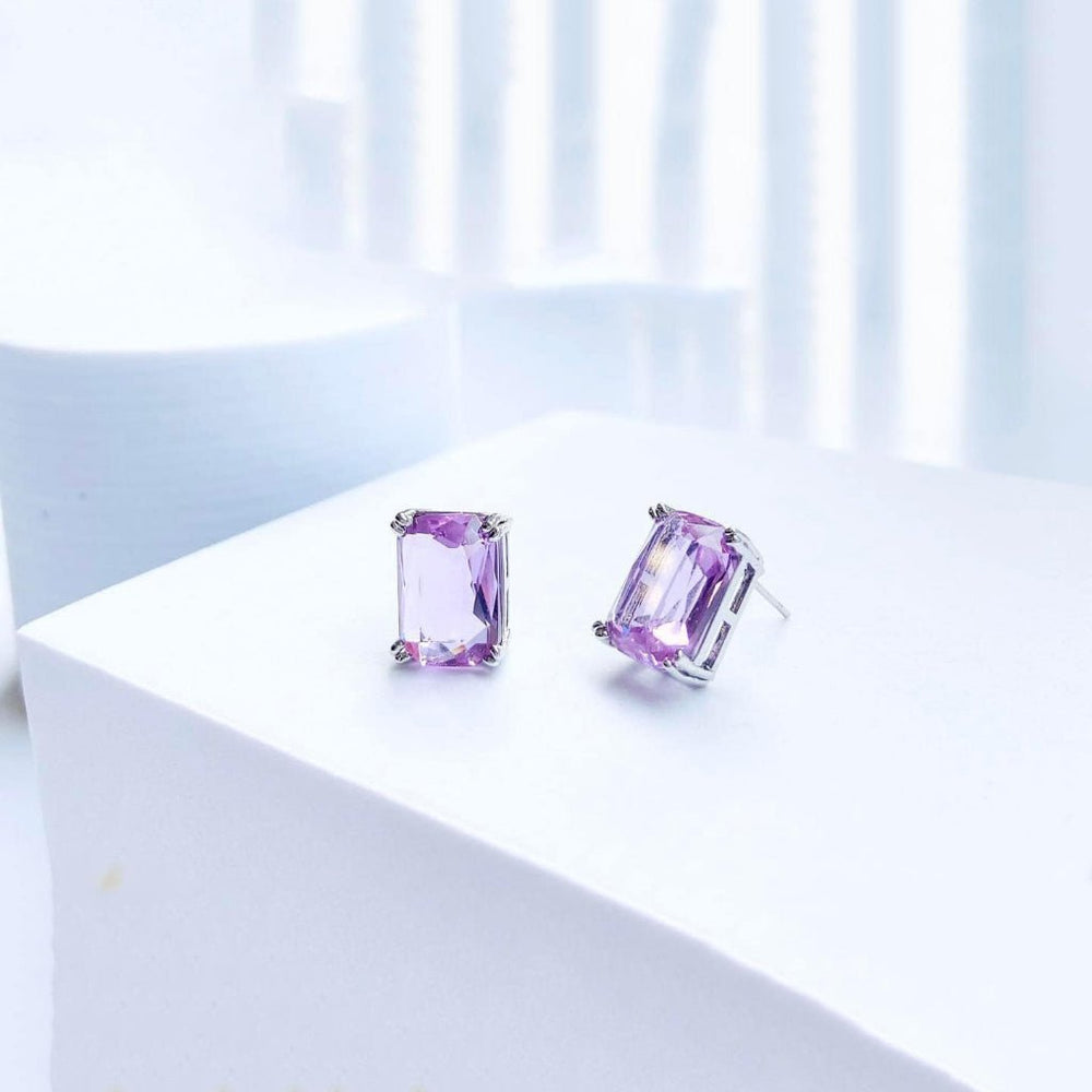Millenia Stud Earrings Silver Purple
