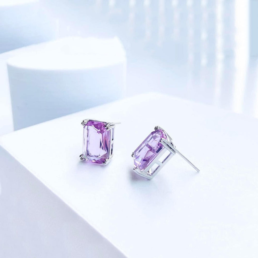 Millenia Stud Earrings Silver Purple