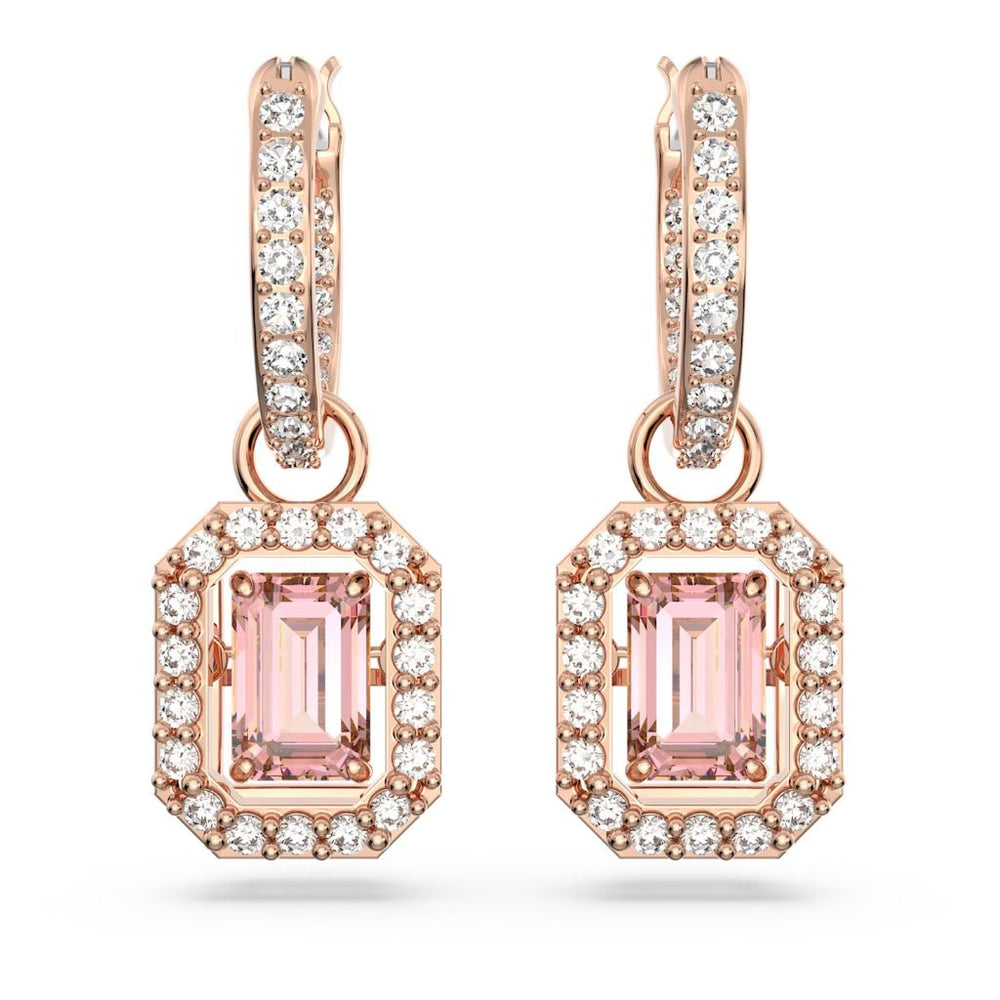 Millenia Drop Octagon Cut Earrings Rose Gold Pink
