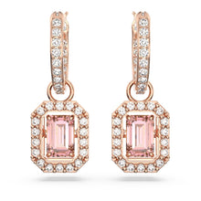 Millenia Drop Octagon Cut Earrings Rose Gold Pink