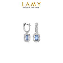 Khuyên tai LAMY Blue Millenia Drop Octagon Cut Silver Earrings CDE3075BLU