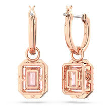 Millenia Drop Octagon Cut Earrings Rose Gold Pink