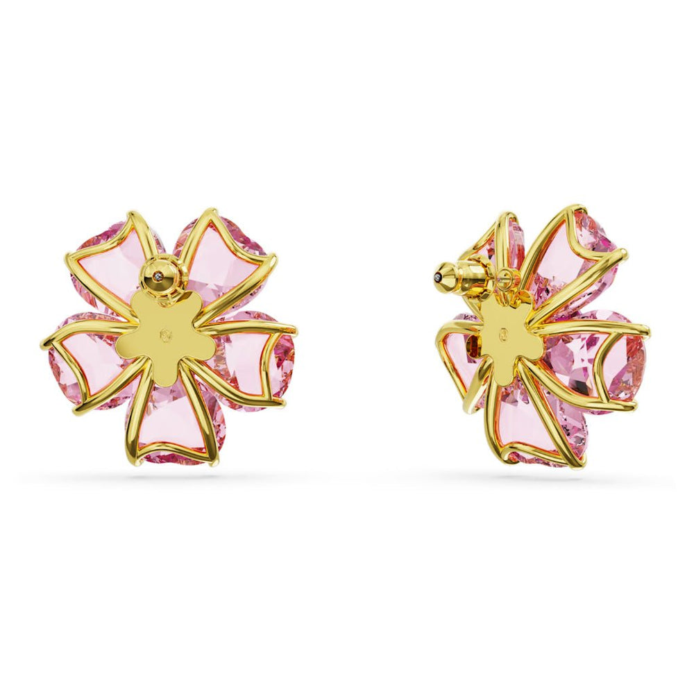 Purple Florere Crystal Stud Earrings Gold - 3076T