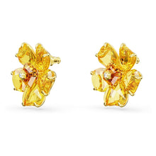 Khuyên tai LAMY Yellow Flower Crystal Stud Gold Earrings CDE3076YE