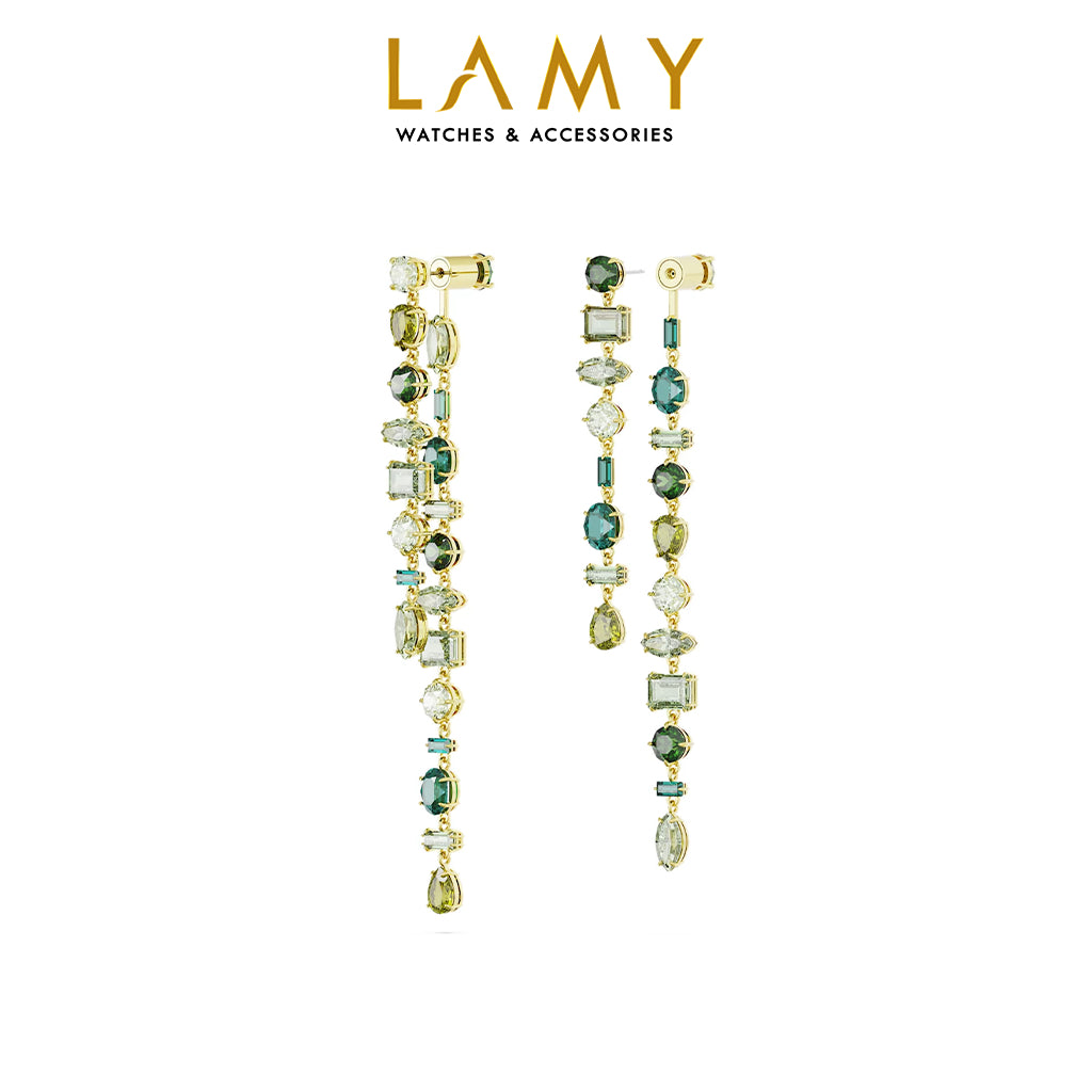 CDE Long Green Gema Drop Gold Earrings CDE3060 Women's Earrings