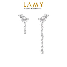 Khuyên tai LAMY Long White Gema Flower Silver Earrings CDE3079