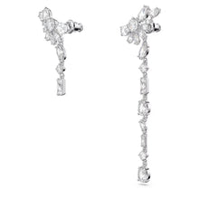 Khuyên tai LAMY Long White Gema Flower Silver Earrings CDE3079