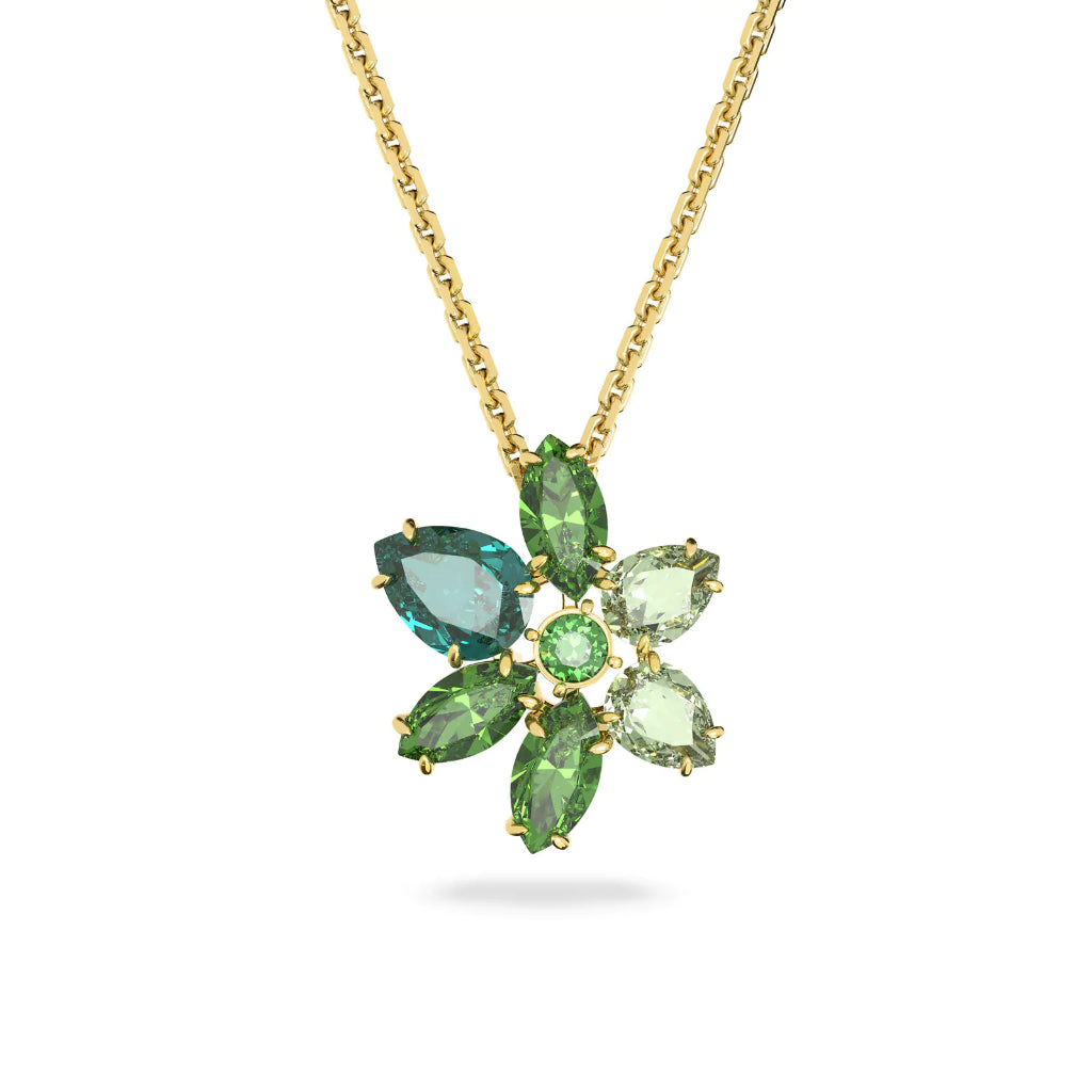 CDE Green Gema Pendant Gold Necklace CDE6071GR