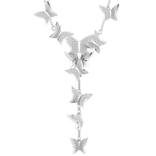 Dây chuyền nữ CDE White Lilia Butterfly Y-shaped Silver Necklace CDE6109SV