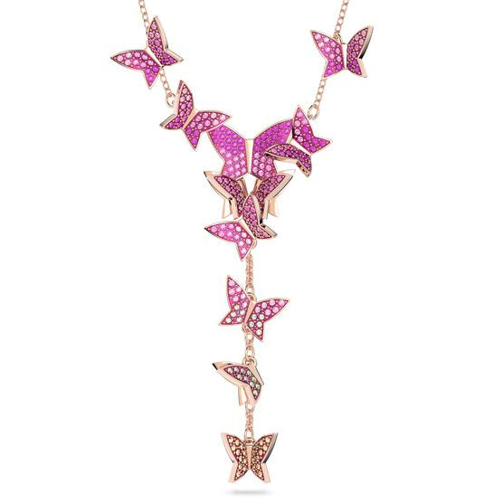 Dây chuyền nữ CDE Purple Lilia Butterfly Y-shaped Silver Necklace CDE6109T