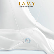 Dây chuyền LAMY Blue Intertwined Circles Stone Silver Necklace CDE6111