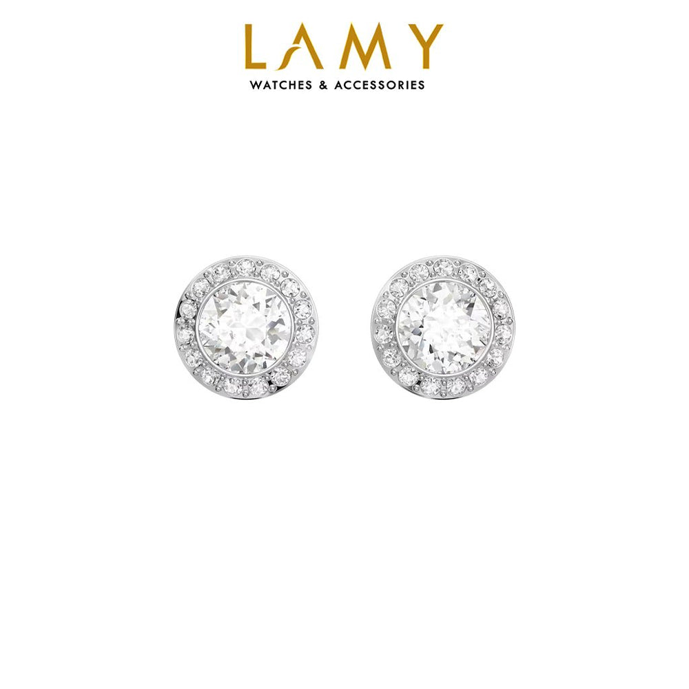 Angelic Stud Round Cut Earrings Silver