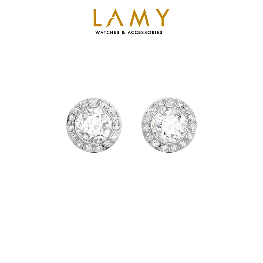 Khuyên tai nữ White Angelic Stud Round Cut Silver Earrings CDE3082