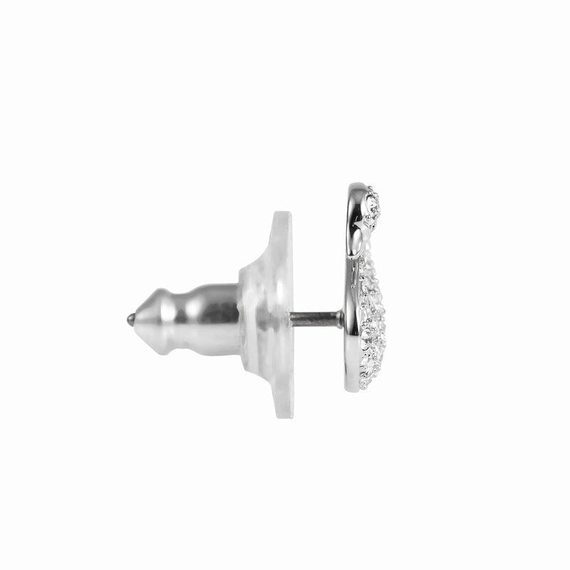 White Swan Pavé Stud Earrings Silver - 3052SV