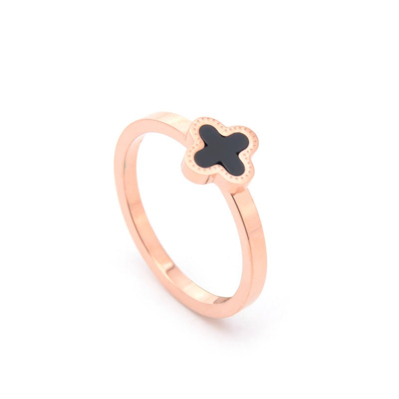 Lucky Four Leaf Ring Rose Gold - 8085BL