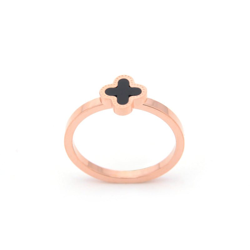 Lucky Four Leaf Ring Rose Gold - 8085BL