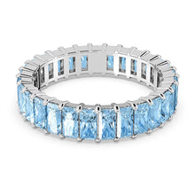 Nhẫn LAMY Blue Matrix Baguette Cut Silver Ring CDE8079BLU Women's Ring