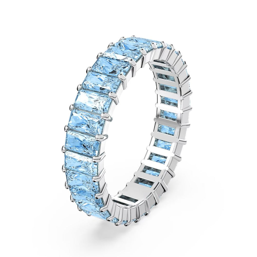 Blue Matrix Baguette Cut Ring Silver - 8079BLU