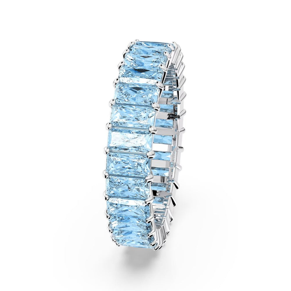 Blue Matrix Baguette Cut Ring Silver - 8079BLU