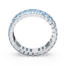 Nhẫn LAMY Blue Matrix Baguette Cut Silver Ring CDE8079BLU Women's Ring