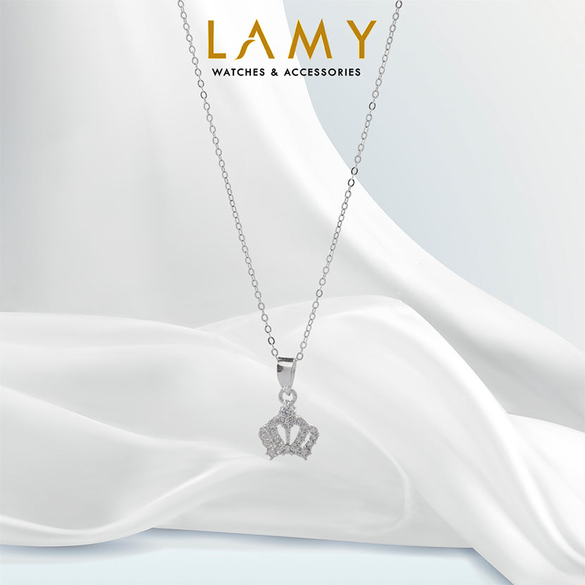 Dây chuyền bạc nữ CDE Sparkling Silver Crown Necklace cde6158SV - Dây chuyền bạc ta