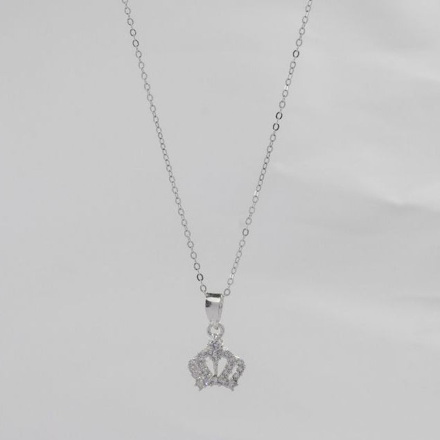 Dây chuyền bạc nữ CDE Sparkling Silver Crown Necklace cde6158SV - Dây chuyền bạc ta