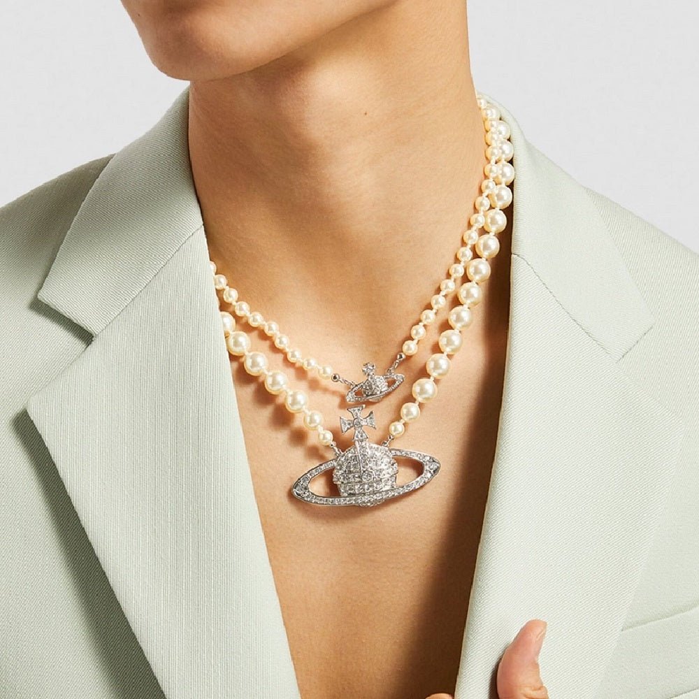 Bas Relief Pearl Mini Necklace - 6182