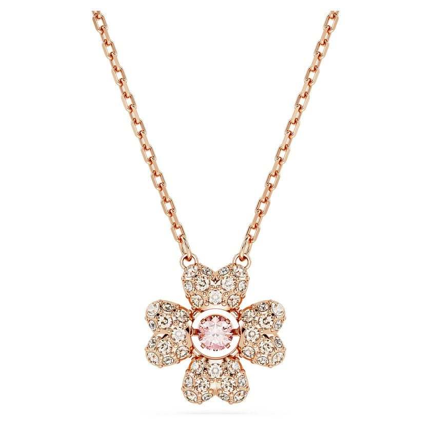 CDE Idyllia Rose-Gold Crystal Clover Necklace CDE6185PI