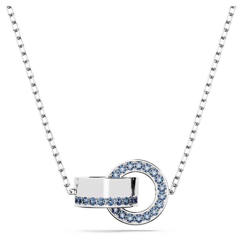 CDE Hollow Blue Interlocking Loop Necklace Silver CDE6189SV