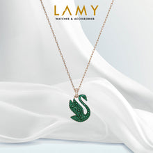 Dây chuyền nữ LAMY Iconic Swan Green Crystal Necklace Rose Gold CDE6190GR