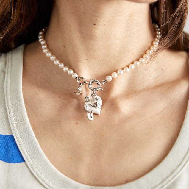 Orietta Pearl Necklace Silver - 6195SV
