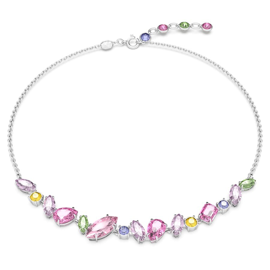 CDE Mixed Cuts & Multicolored Silver Necklace CDE6177