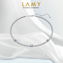 Dây chuyền nữ LAMY Crystal Matrix Tennis Blue Necklace CDE6187BE