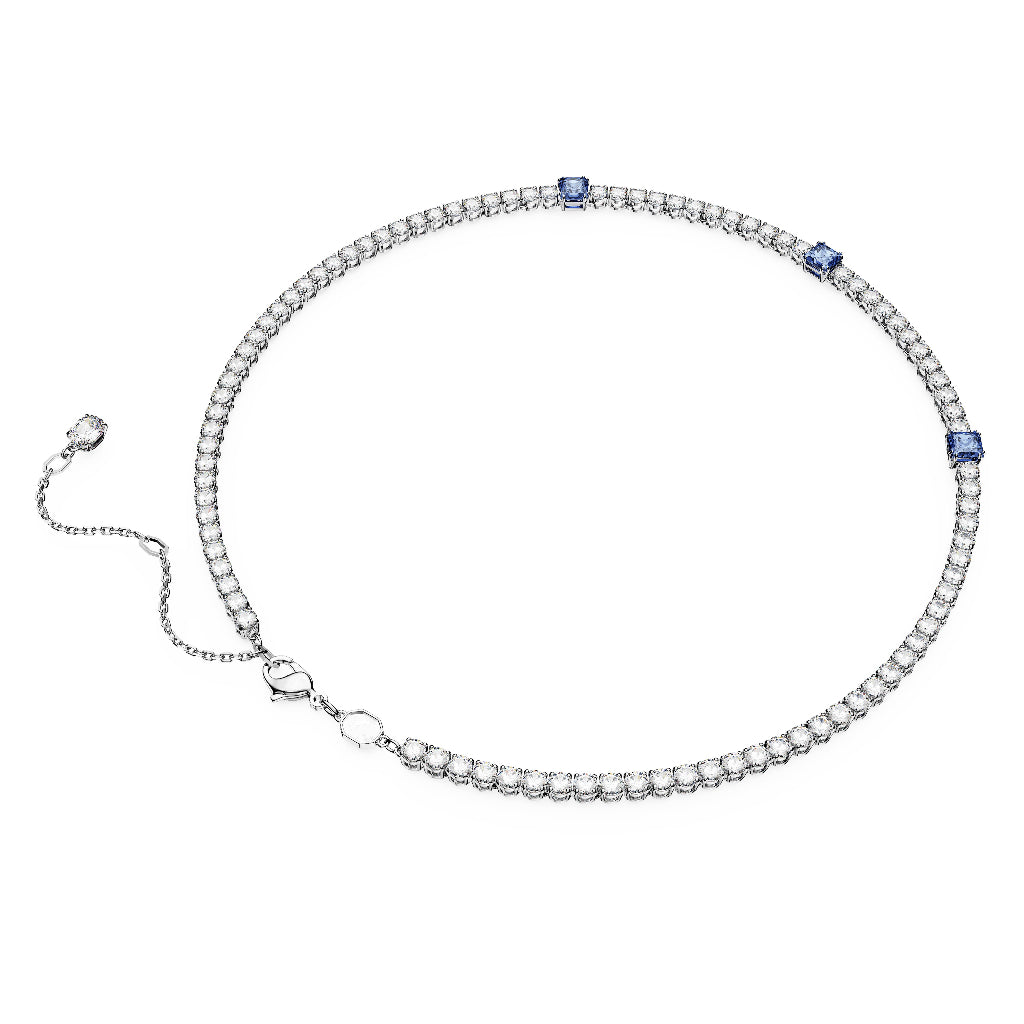 CDE Crystal Matrix Tennis Blue Necklace CDE6187BE