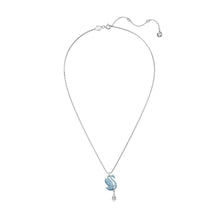 Dây chuyền nữ LAMY Iconic Swan Blue Crystal Necklace Silver CDE6190BE