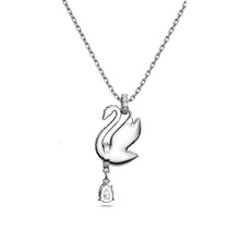 Dây chuyền nữ LAMY Iconic Swan Blue Crystal Necklace Silver CDE6190BE