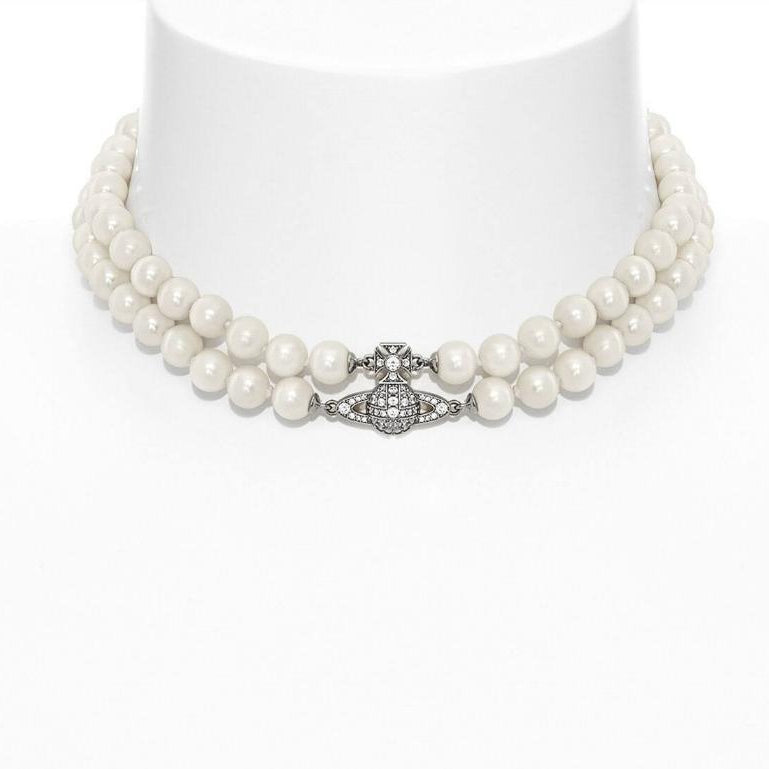 CDE Graziella Pearl Choker Necklace Silver CDE6198