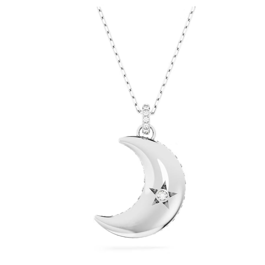 CDE Luna Moon White Crystal Necklace Silver CDE6214SV