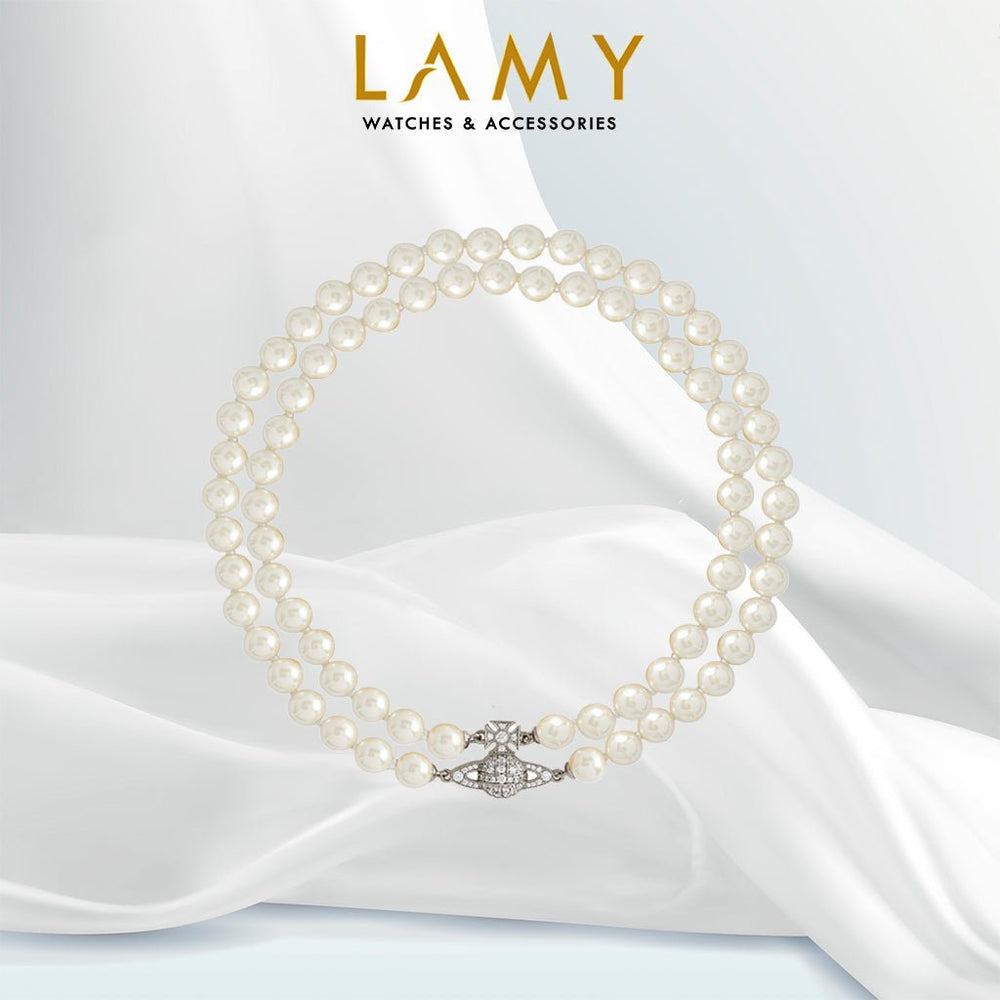 Graziella Pearl Choker Necklace Silver - 6198SV