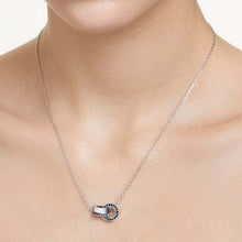 Dây chuyền nữ LAMY Hollow Blue Interlocking Loop Necklace Silver CDE6189SV