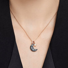 Dây chuyền nữ LAMY Luna Moon Blue Crystal Necklace Rose Gold CDE6186RG