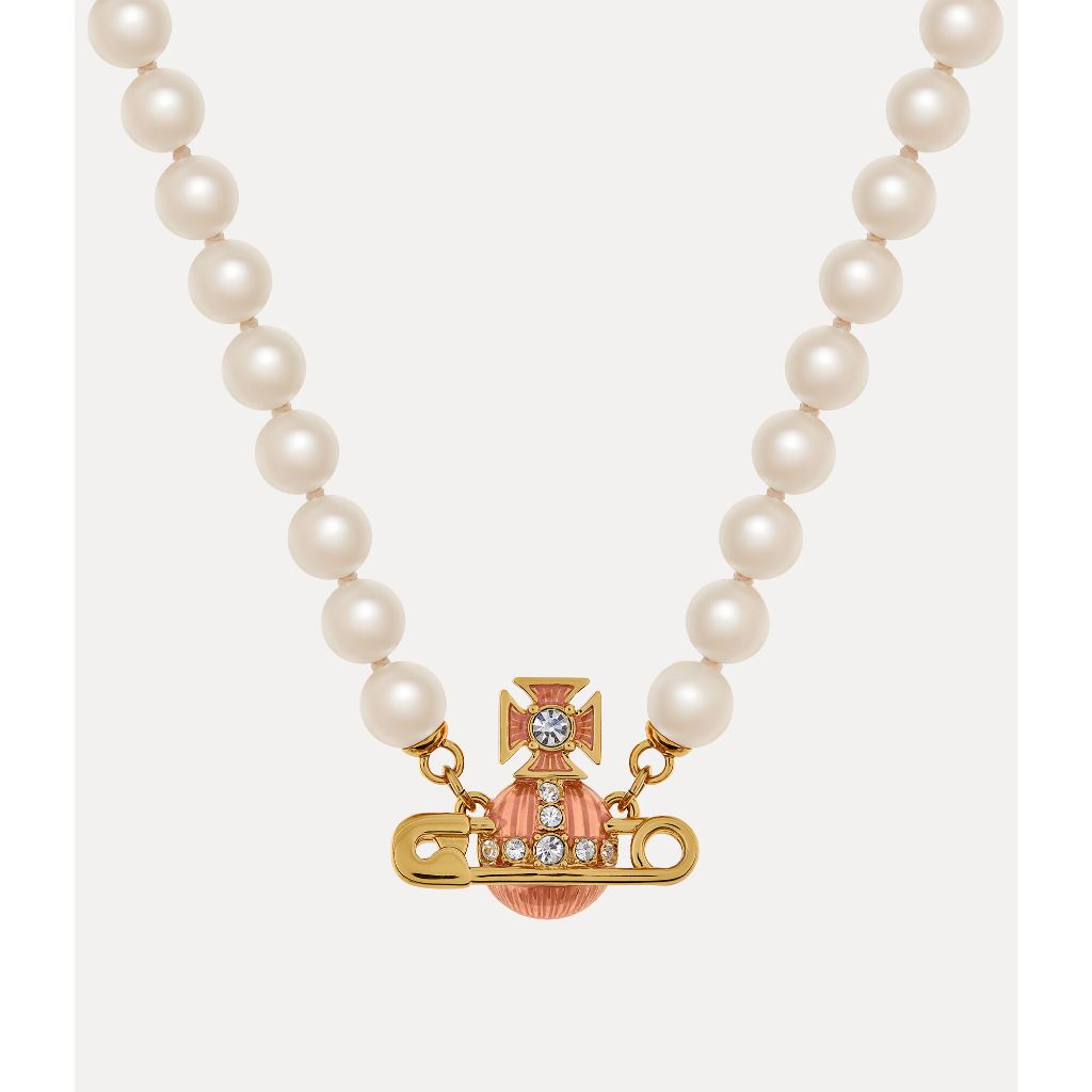 CDE Vintage Kitty Pearl Necklace Rose Gold CDE6207 Necklace