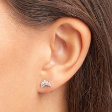 Khuyên tai LAMY Tiara Wishbone Stud Cubic Zirconia Earrings Silver CDE3117SV