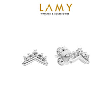 Khuyên tai LAMY Tiara Wishbone Stud Cubic Zirconia Earrings Silver CDE3117SV