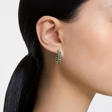 Khuyên tai LAMY Matrix Hoop Green Baguette Cut Earrings Silver CDE3124GR