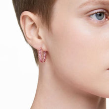 Khuyên tai LAMY Matrix Hoop Pink Baguette Cut Earrings Silver CDE3124PI